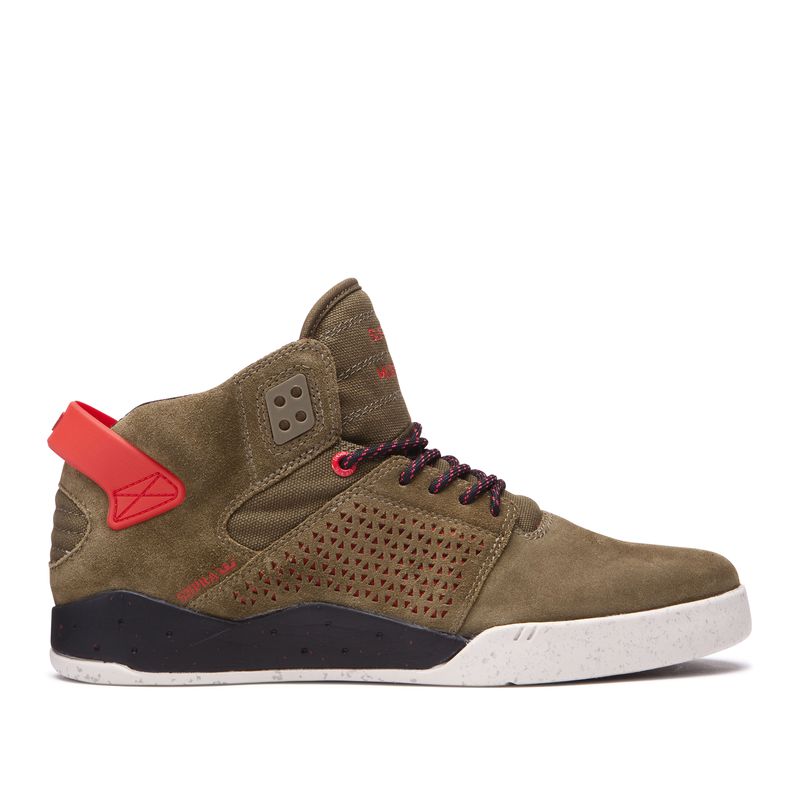 Supra Skytop Iii High Top Schuhe Damen - Olivgrün BIX52611